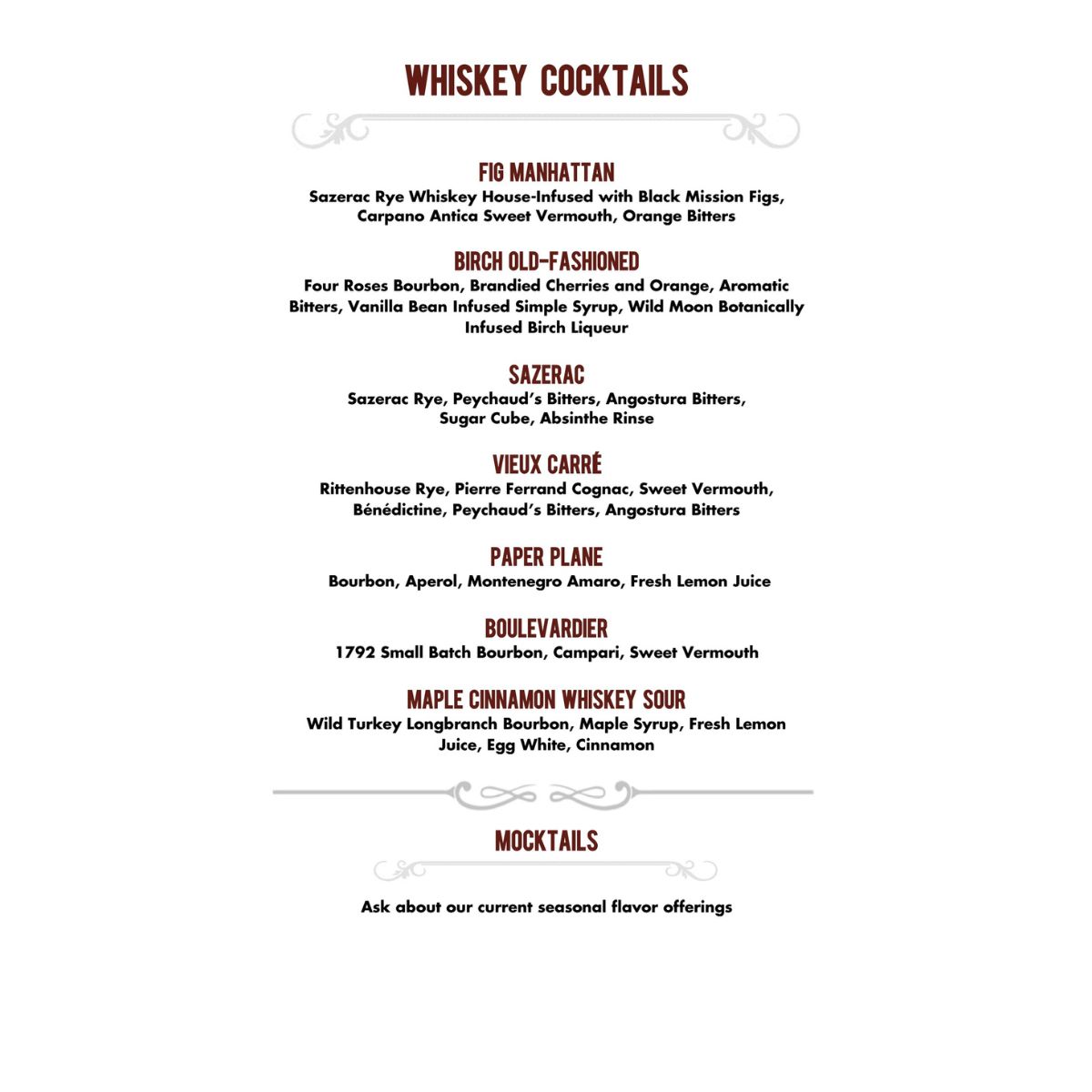 WHISKEY COCKTAILS