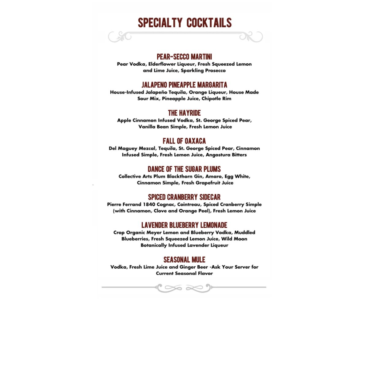 SPECIALTY COCKTAILS